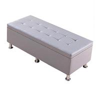 Shoe Storage Bench,es Rectangular Storage Ottoman Footstool Change Shoe Bench PU Leather Cushion Bedroom Bed End Stool Bearing Weight 200kg(Grey,60x40x40cm)