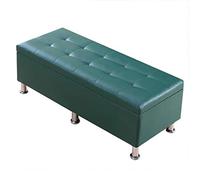 Shoe Storage Bench,es Rectangular Storage Ottoman Footstool Change Shoe Bench PU Leather Cushion Bedroom Bed End Stool Bearing Weight 200kg(Green,40x40x40cm)