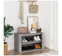 Shoe Storage Bench Grey Sonoma Engineered Wood 75x35x45cm 2-Shelf Compact Entry