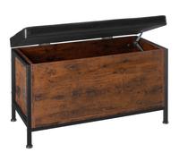 Shoe Storage Bench Padded Seat Shelf Industrial Style Hallway Furniture Ottoman