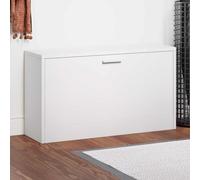 Shoe Storage Bench White 80x24x45cm Engineered Wood & Aluminium Seat 5-6 Pairs.