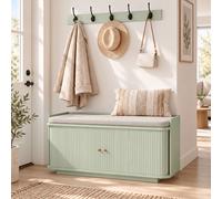 Homcom Hallway Furniture Set With Shoe Bench And Coat Rack In Light Green Light Green