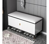 Shoe Storage Bench with Cushion Seat Entryway Organizer with 2 Doors Adjustable Shelves Hidden Storage Solution for Shoes Hallway Furniture SpaceSaving Design