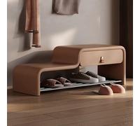 Shoe Storage Bench with Cushion Seat, Entryway Storage Rack with Drawer, Farmhouse Style Organizer for Entryway, Living Room, Bedroom, Space-Saving Design