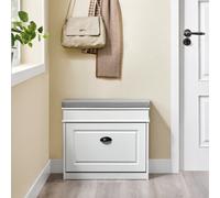 Shoe Storage Bench With Seat Cushion Narrow Shoe Cabinet With Flip Drawer & 2-Tier Rack,sobuy Fsr82-K-Wg,vintage White
