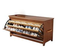 Shoe Storage Bench with Soft Cushion Seat - Industrial Style Entryway Hallway Organizer - Convenient and Functional Shoe Rack