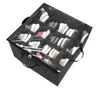 Shoe Storage Box for Closet Shoe Organiser Space Saver Fits 20 Pairs Shoe Box with Divider Dustproof Shoe Storage Bins with Clear Lid and Handle Foldable Shoe Racks Storage Easily Assemble 52x52x33cm