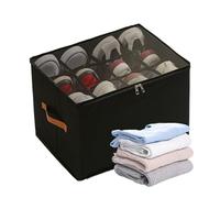 Shoe Storage Box - Shoes Storage for Closet Dormitory Entryway | Foldable Unit with Transparent Lid, Adjustable Divider Sections, Carry Handle for Easy Transport, Ideal for Living Room, 43x32x30cm