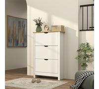 Shoe Storage Cabinet 6 Shelves 3 Drawers Modern Unit HOMCOM White One Size