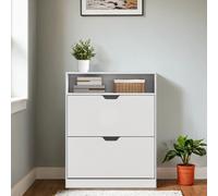 Shoe Storage Cabinet, Adjustable Divider, for 11-16 Pairs of Shoes, White / 3 Tier (24 x 80 x 102 cm)