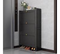 Shoe Storage Cabinet Cabinets Hallway Slim Cupboard Cupboards Hallways Slimline Tall Rattan Sideboard Narrow Large，Freestanding Grey Shoe Cabinet - Modern Slim Hidden Shoe Storage with Flip