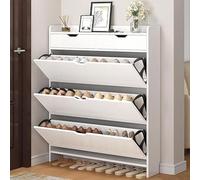 Shoe Storage Cabinet Cabinets Hallway Slim Cupboard Cupboards Hallways Slimline Tall Rattan Sideboard Narrow Large，Shoe Cabinet Storage for Entryway Hidden Shoes Storage Cabinet with 3 Flip
