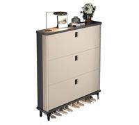 Shoe Storage Cabinet Cabinets Hallway Slim Cupboard Cupboards Hallways Slimline Tall Rattan Sideboard Narrow Large,Shoe Cabinet with 3 Flip Drawers Hidden Slim Shoe Storage Cabinet with Adju