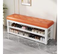 Shoe Storage Cabinet Cabinets Hallway Slim Cupboard Cupboards Hallways Slimline Tall Rattan Sideboard Narrow Large,2-Tier Shoe Rack, Shoe Bench, Shoe Storage Bench, with Padded Seat, Farmhou