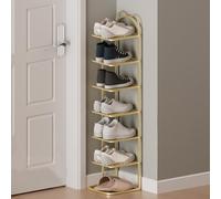 Shoe Storage Cabinet Cabinets Hallway Slim Cupboard Cupboards Hallways Slimline Tall Rattan Sideboard Narrow Large,7-Tier Gold Shoe Rack for Entryway, Narrow Space-Saving Organizer, Multi-Fu