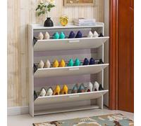 Shoe Storage Cabinet Cabinets Hallway Slim Cupboard Cupboards Hallways Slimline Tall Rattan Sideboard Narrow Large，Shoe Storage Organiser Cupboard with Flip Drawers and Adjustable Shelves, N