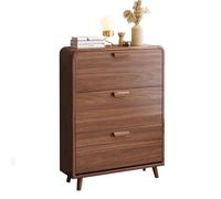 Shoe Storage Cabinet Cabinets Hallway Slim Cupboard Cupboards Hallways Slimline Tall Rattan Sideboard,Vertical Wooden Shoe Cabinet with 3 Flip-Up Drawers, Space-Saving Concealed Storage, Rem