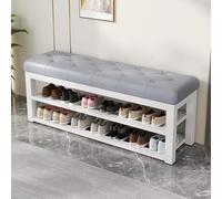 Shoe Storage Cabinet Cabinets Hallway Slim Cupboard Cupboards Hallways Slimline Tall Rattan Sideboard Narrow Large,2-Tier Shoe Rack, Shoe Bench, Shoe Storage Bench, with Padded Seat, Farmhou