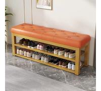 Shoe Storage Cabinet Cabinets Hallway Slim Cupboard Cupboards Hallways Slimline Tall Rattan Sideboard Narrow Large,2-Tier Shoe Rack, Shoe Bench, Shoe Storage Bench, with Padded Seat, Farmhou
