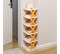 Shoe Storage Cabinet Cabinets Hallway Slim Cupboard Cupboards Hallways Slimline Tall Rattan Sideboard Narrow Large,6-Tier Multi-Layer Shoe Rack, Adjustable Free Standing Storage, Narrow Desi