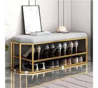 Shoe Storage Cabinet Cabinets Hallway Slim Cupboard Cupboards Hallways Slimline Tall Rattan Sideboard Narrow Large,Entryway Shoe Bench for Living Room, Grey Shoe Cabinet Sitting Stool - Styl