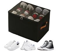 Shoe Storage Cabinet - Clear Lid Organizer, Fabric Storage Drawer | Shoe Compartment Box for Visible Shoes, Foldable Clothes Tray with