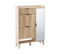 Beliani Shoe Storage Cabinet Moonie Light Brown