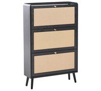 Beliani Shoe Storage Cabinet MOURA Black, Black