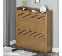 Shoe Storage Cabinet Organizer, Wooden Flip Door Unit, 3 Tier Design for Bedroom and Entryway, Slim Storage Solution