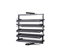Shoe Storage Cabinet - Slim Hallway Cupboard with 360° Rotating Metal Shoe Rack Organizer - Stackable Vertical Shelf for Narrow Spaces