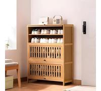 Shoe Storage Cabinet with Breathable Louvered Doors, Large Capacity Adjustable Shelves for Entryway, Wardrobe, Hallways, and Bedroom Organization