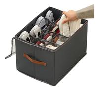 Shoe Storage - Foldable Organizer Box,Adjustable Dividers Box with Clear Cover and Handle for Living Room Closet Bedroom Dormitory
