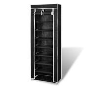 Shoe Storage Rack Wardrobe Organiser Cabinet Portable 8 Tier Shelf Holder Black