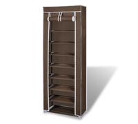Shoe Storage Rack Wardrobe Organiser Cabinet Portable 8 Tier Shelf Holder Brown