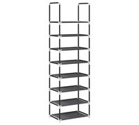 vidaXL Shoe Rack 8-Tier Black 44x28x145 cm Non-woven Fabric