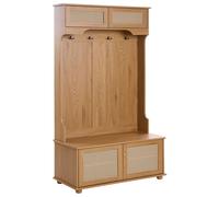 Beliani Shoe Storage With Coat Rack Buchanan Light Brown