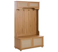 Shoe Storage with Coat Rack BUCHANAN Light Brown