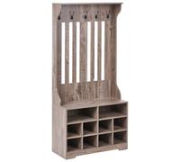 Shoe Storage with Coat Rack DENILIQUIM Dark Brown