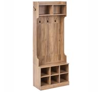 Beliani Shoe Storage with Coat Rack GINDAGAI Light Brown, Brown