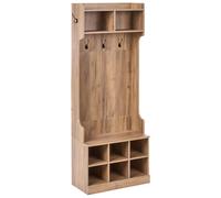 Shoe Storage with Coat Rack GINDAGAI Light Brown