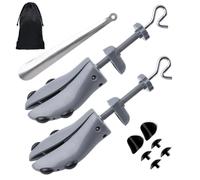 Shoe Stretcher for Men Women, Pair of 4-way Adjustable Shoe Widener Expander to Stretch Length Width Height for Wide Feet, Tough Plastic Shoe Tree Shaper (For Men Shoes Size UK 7.5-11(Gray))