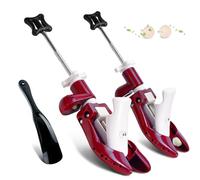 Shoe Stretcher for Men Women Thick Wide Feet, 6-Way Shoe Tree Expander Adjustable Length Width & Height, Sneakers Widener Spin Loosen Toe Box, Heel & High Instep (Red for Women's Size UK 2.5-7)