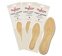 Shoe String Insoles - 3 Pairs of Leather Deo Shoe Insoles - 4 Size Premium Leather Cushioned Work Shoe Insoles