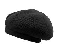 Shoe String King Men's Rasta Dread Knit Tam Hat - Dreadlocks Cap One Size Large Round Solid Black, Brimless