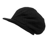 Shoe String King Men's Rasta Dread Knit Tam Hat - Dreadlocks Cap One Size Large Round Solid Black, with Brim