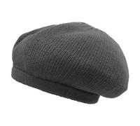 Shoe String King SSK Rasta Knit Tam Hat Dreadlock Cap (Large Round Solid Gray, Brimless)
