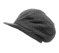 Shoe String King SSK Rasta Knit Tam Hat Dreadlock Cap (Large Round Solid Gray w/Brim)