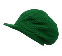 Shoe String King SSK Rasta Knit Tam Hat Dreadlock Cap. Multiple Designs and Sizes., Large Round Kelly Green, With Brim, One Size-4X-Large