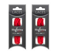 Shoe String UK Laces1 pair 2 Pairs Red Knobbly 114cm Oval Shoe laces - Premium Firm Knot Shoe Laces - Laces for Sneakers Sports Shoes and Boots