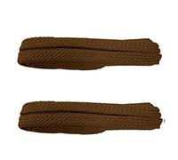 Shoe String UK LacesCross Woven Anti Slip Flat Shoelaces (2 Pairs) Quality Durable Wide (9mm) 120cm Firm Knot Shoe Laces for Sneakers and Trainers Shoes (Brown)